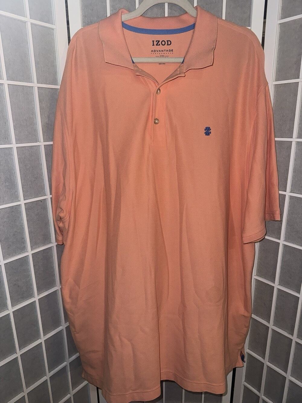 IZOD Golf Polo Shirt Mens 2XLT Orange Advantage Performance Stretch Short Sleeve